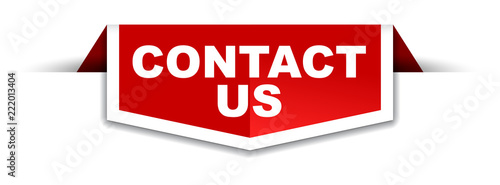 red and white banner contact us