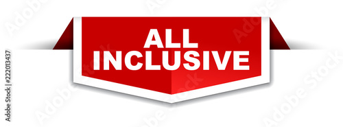 red and white banner all inclusive