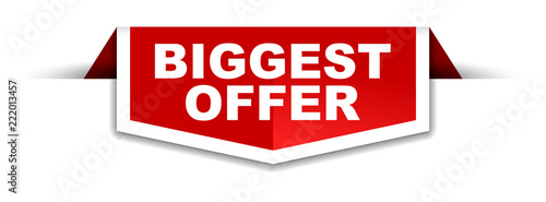 red and white banner biggest offer
