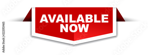 red and white banner available now