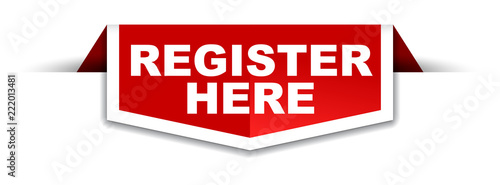 red and white banner register here