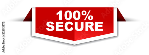 red and white banner 100% secure