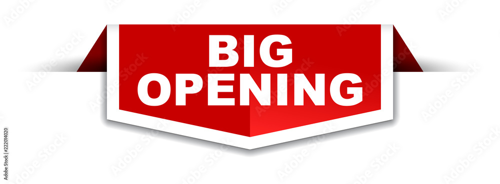 red and white banner big opening
