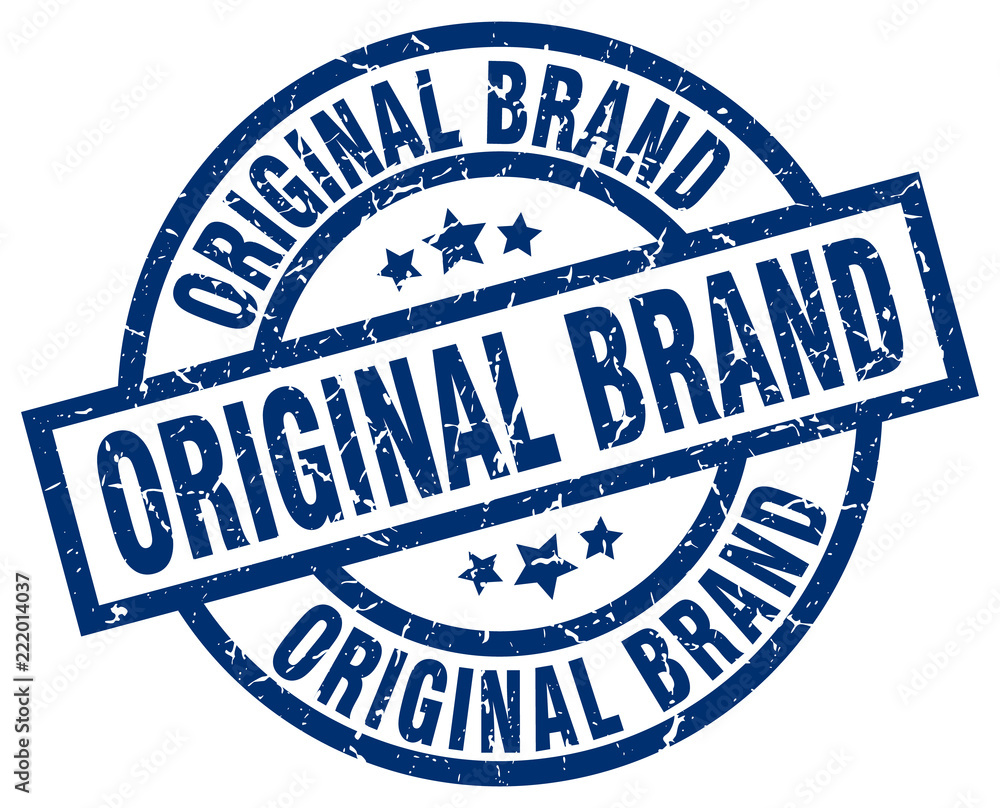 Fototapeta premium original brand blue round grunge stamp