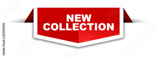 red and white banner new collection