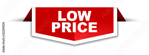 red and white banner low price