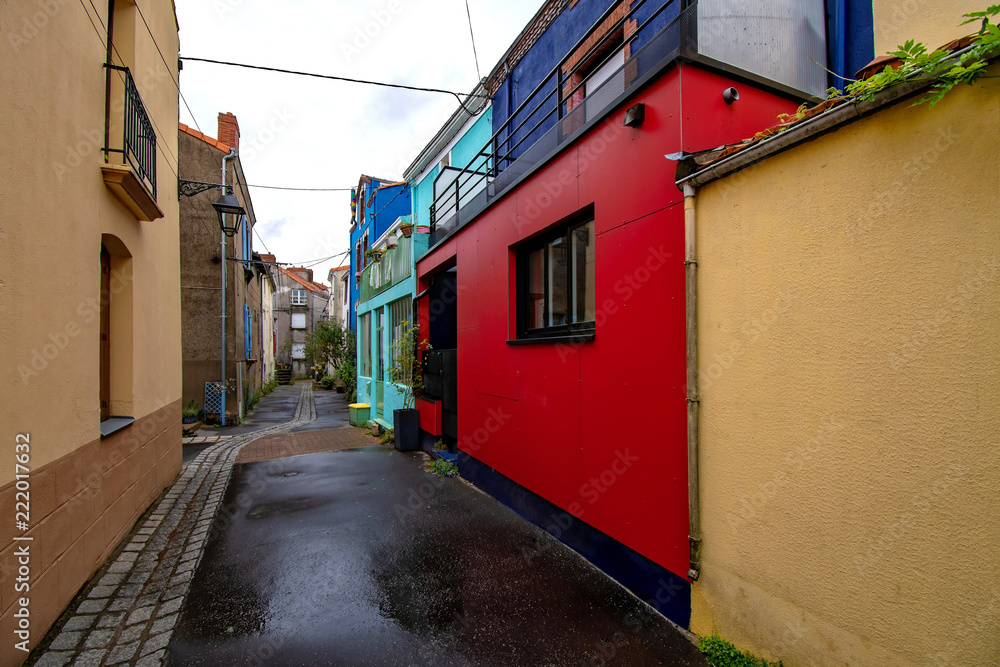 Obraz premium Trentemoult village in France colorful houses