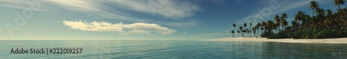 Panorama of the sea landscape. Tropical beach