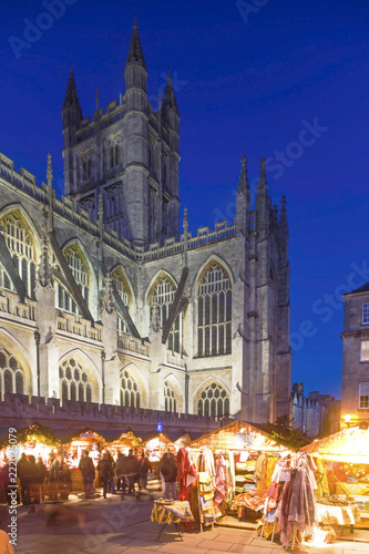 Bath Abbey and Christmas Market.Bath AbbeyBath,Somerset England Uk photo