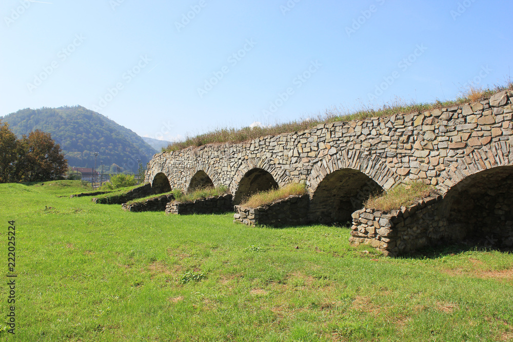 The ruins of bridge in Zvolen castle