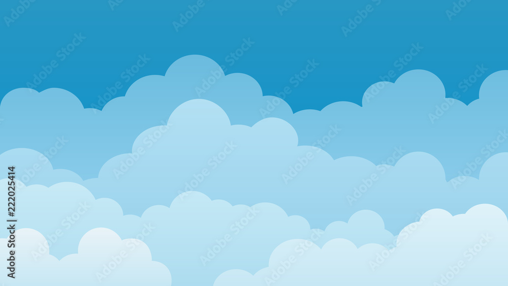 Sky and Clouds Background. Stylish design with a flat poster, flyers, postcards, web banners. Isolated Object. Vector illustration.