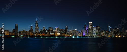 Chicago Skyline Panorama at Night