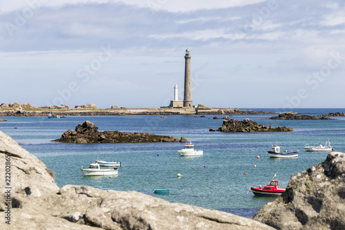 Castel Ac'h, France. The Phare de l'Ile Vierge, tallest traditional lighthouse in the world 82.5 metres (271 ft) tall, made of blocks of granite