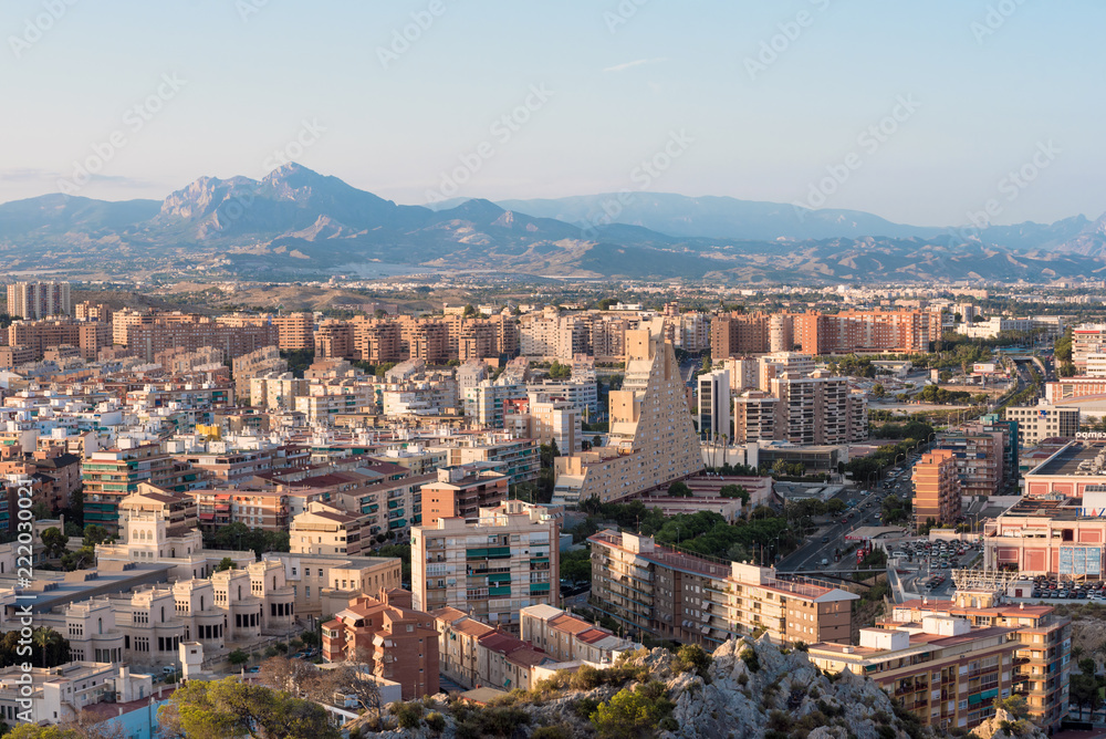Alicante cityscape aerial view. Spain.