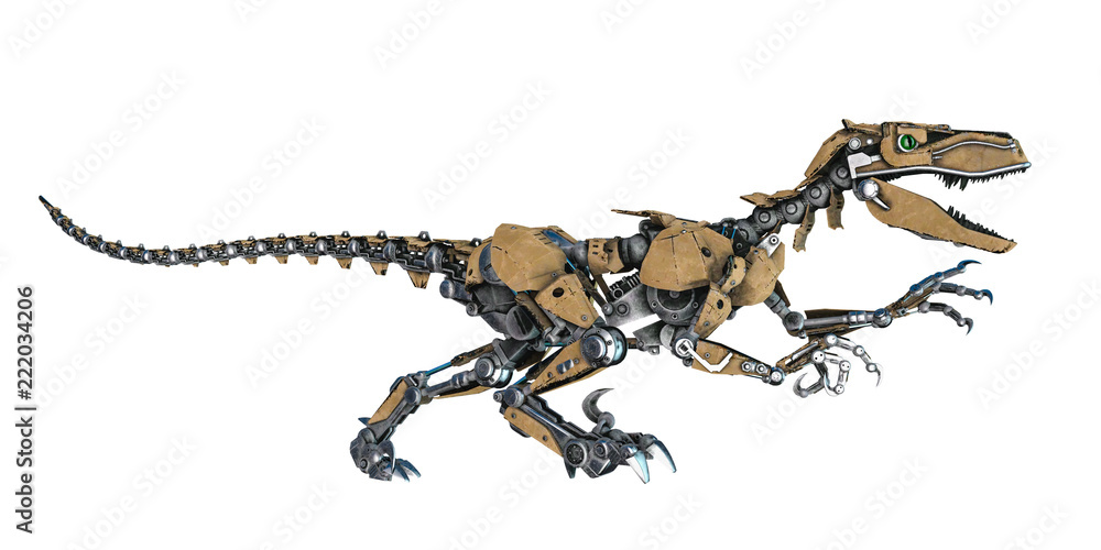 Fototapeta premium robot dinozaura na białym tle