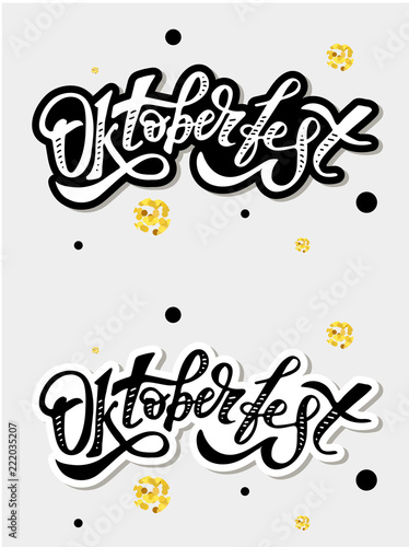 Oktoberfest lettering Calligraphy Brush Text Holiday Vector Sticker