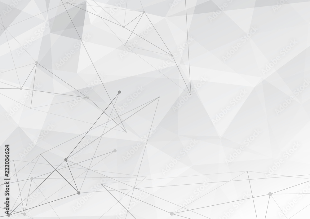 Modern low poly triangle background with hi-tech connected lines ...