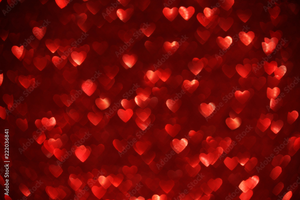 Beautiful red hearts bokeh background Beautiful red hearts bokeh background