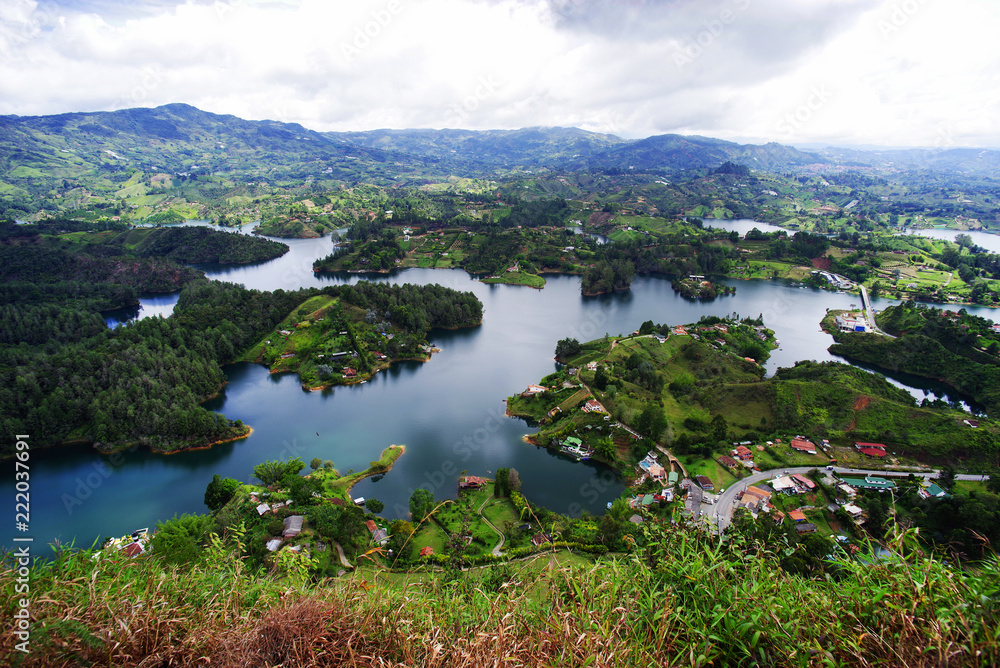 Guatape Lake in Antioquia, Colombia, South America
