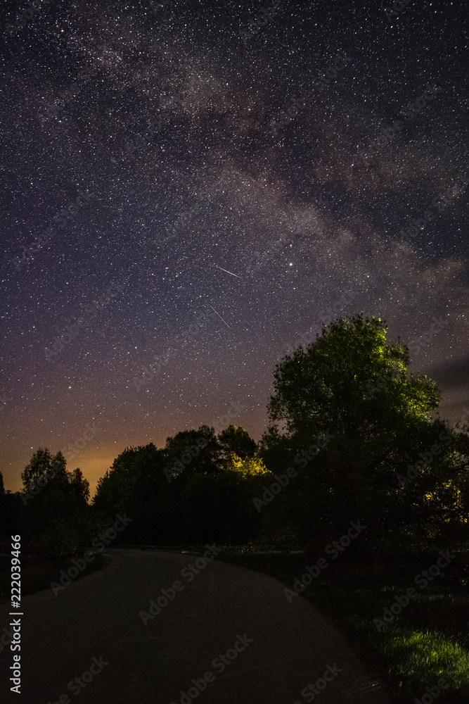 The milky way over the road