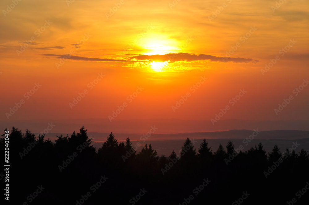 Obraz premium Yellow sky sunset dusk