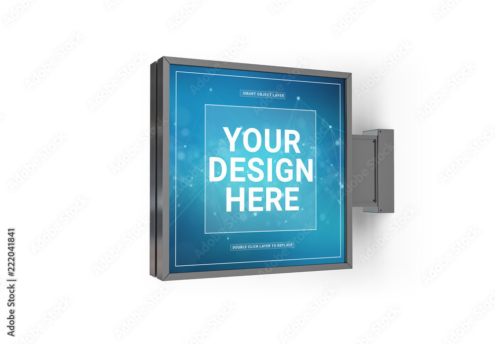 Square Sign Isolated on White Mockup Stock Template | Adobe Stock