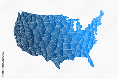 America Triangle Network Map. Vector logo Illustration