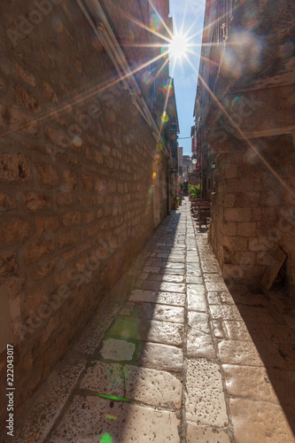 Obraz na płótnie Vue d'une rue de Dubrovnik en Croatie w salonie