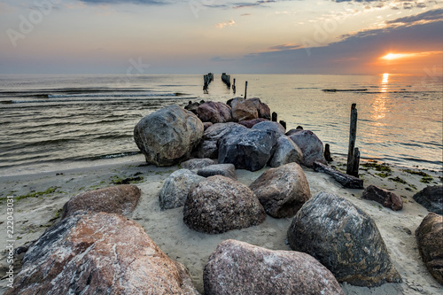 Remains of old broken pier, Baltic Sea