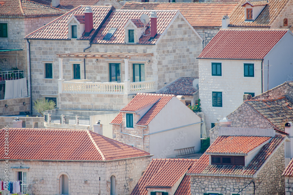 Vue de maisons en Croatie