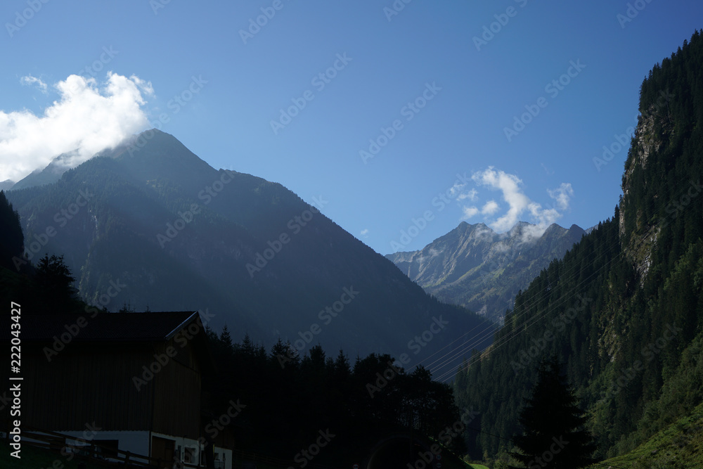 Mountains in the fog photographed on a pass road in Austria in autumn
Mountains in the fog photographed on a pass road in Austria in autumn