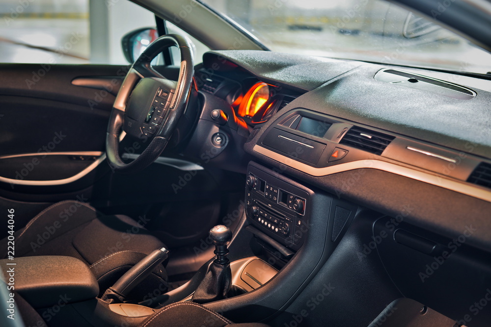 This is a view of Citroen C5 III interior view. Stock Photo | Adobe Stock