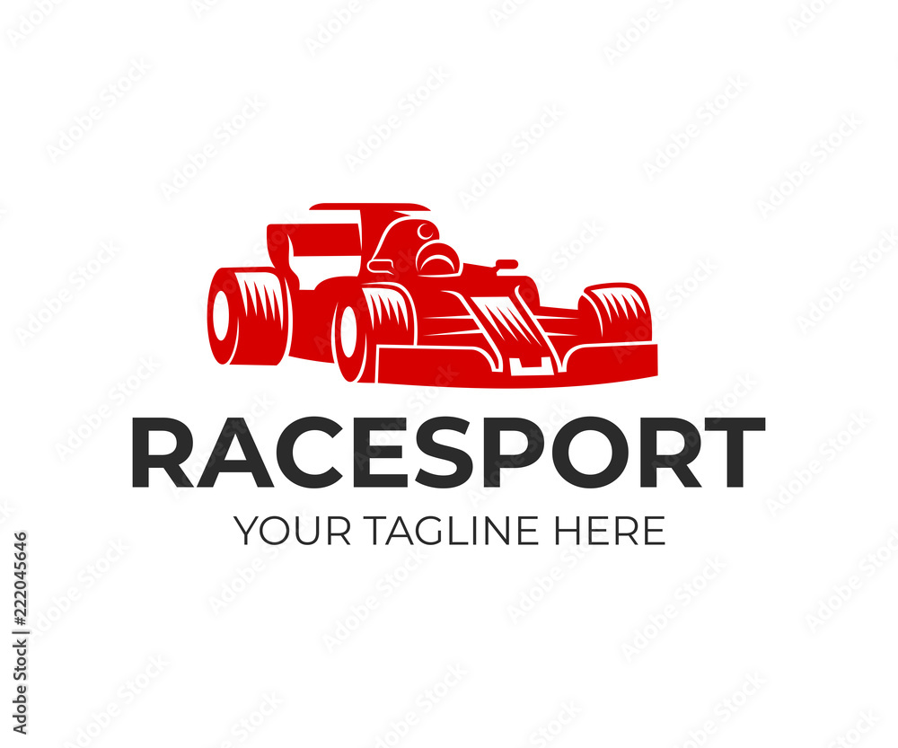 Race sport, formula 1 and race car, logo design. Racing automobile and drive, vector design and illustration