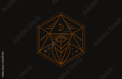 Mystery occult eye symbol