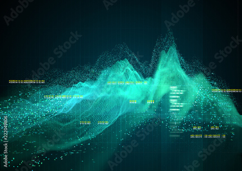 An Abstract technical Graph background design. 3D Illustration.