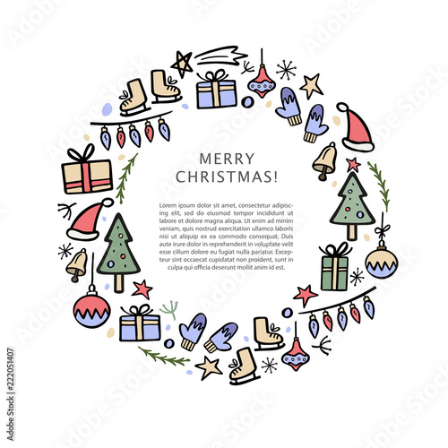 Bild auf Leinwand Christmas banner template with christmas decorative elements