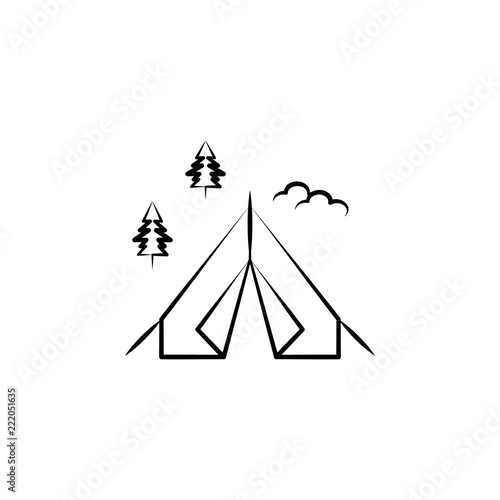 camping tent icon. Element of anti aging icon for mobile concept and web apps. Doodle style camping tent icon can be used for web and mobile