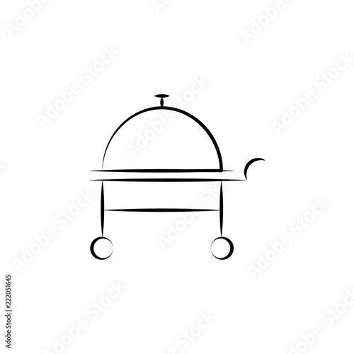 hotel service cloche icon. Element of anti aging icon for mobile concept and web apps. Doodle style hotel service cloche icon can be used for web and mobile