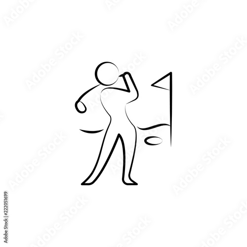 playing golf icon. Element of anti aging icon for mobile concept and web apps. Doodle style playing golf icon can be used for web and mobile