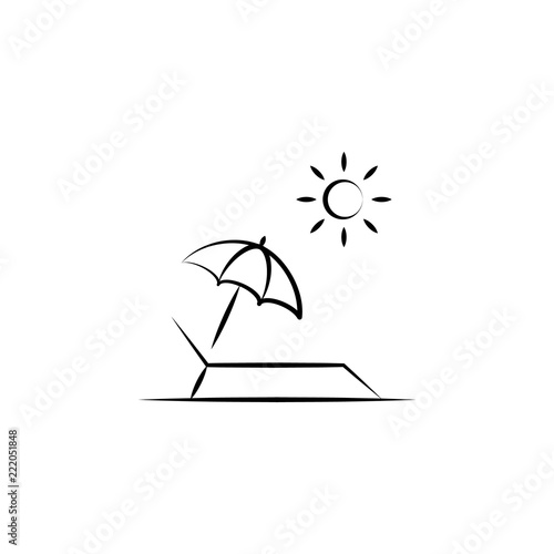 beach sunbed icon. Element of anti aging icon for mobile concept and web apps. Doodle style beach sunbed icon can be used for web and mobile