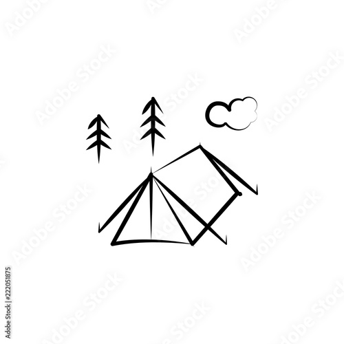 camp tent icon. Element of anti aging icon for mobile concept and web apps. Doodle style camp tent icon can be used for web and mobile
