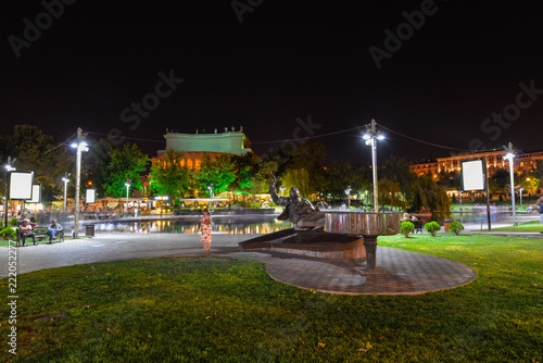 Opera and Ballet Theater and Arno Babajanyan statue Yerevan Armenia