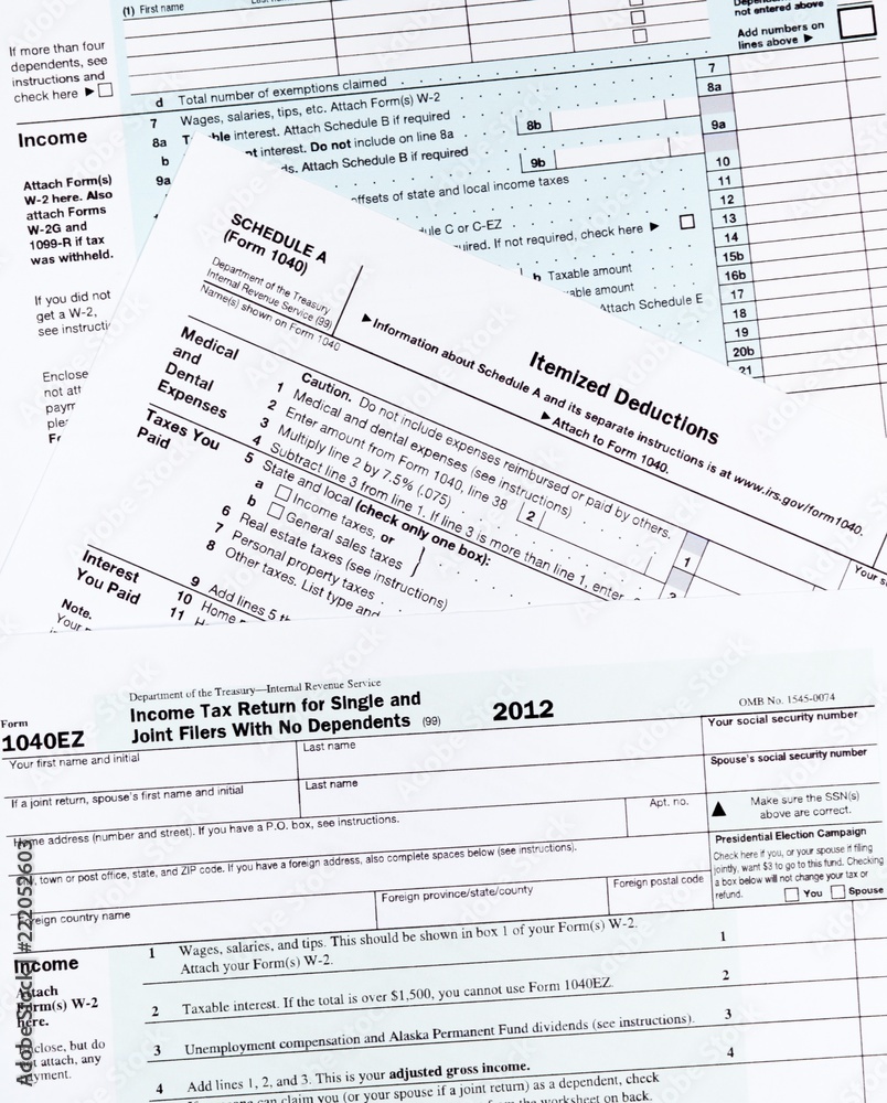 Assorted U.S. Federal Tax Forms Assorted U.S. Federal Tax Forms