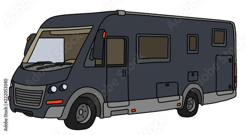 The modern dark large motor home
