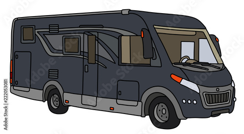 The modern dark large motor home
