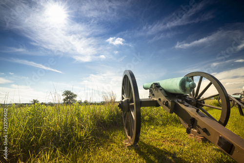 Obraz na plátne American Civil War battlefield cannon in Gettysburg National Military Park Penns