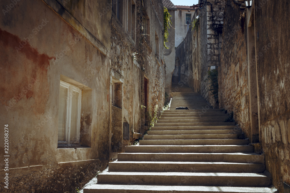 Blato town on Korcula island, Croatia