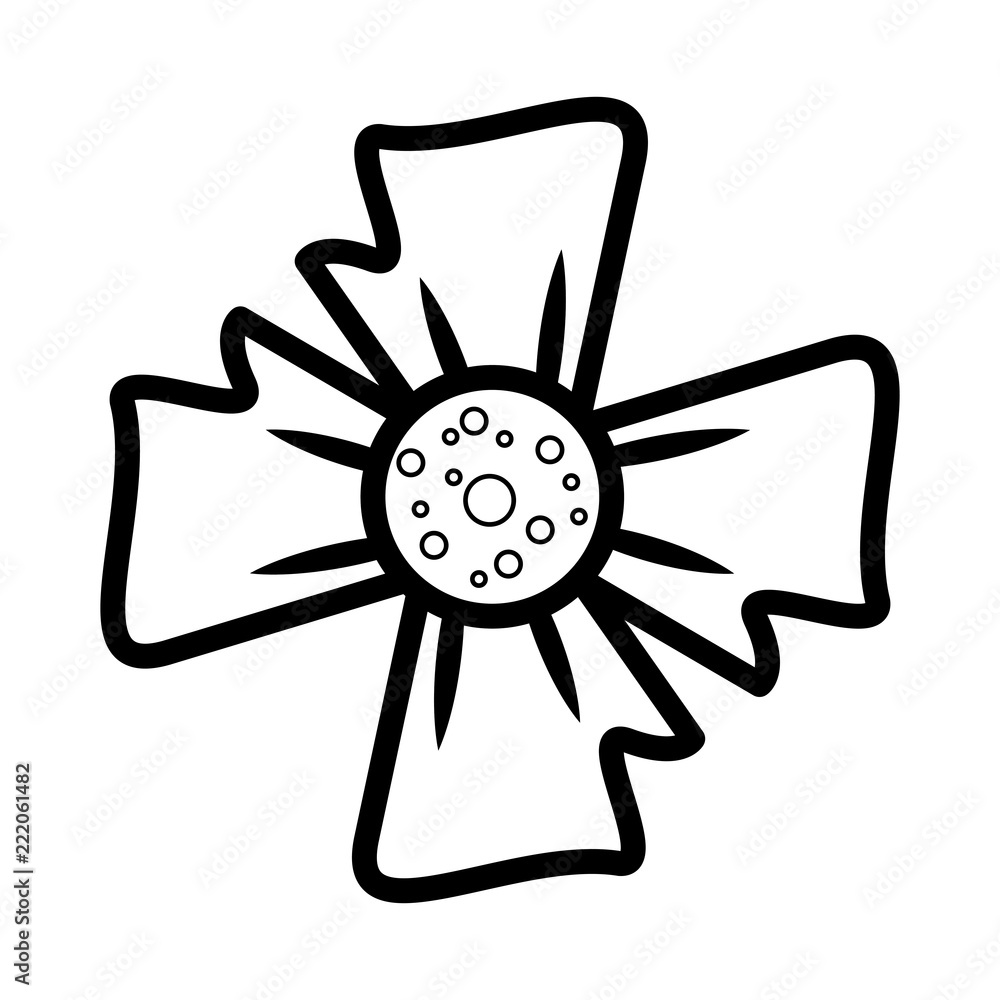 Flower symbol isolated in black and white Flower symbol isolated in black and white