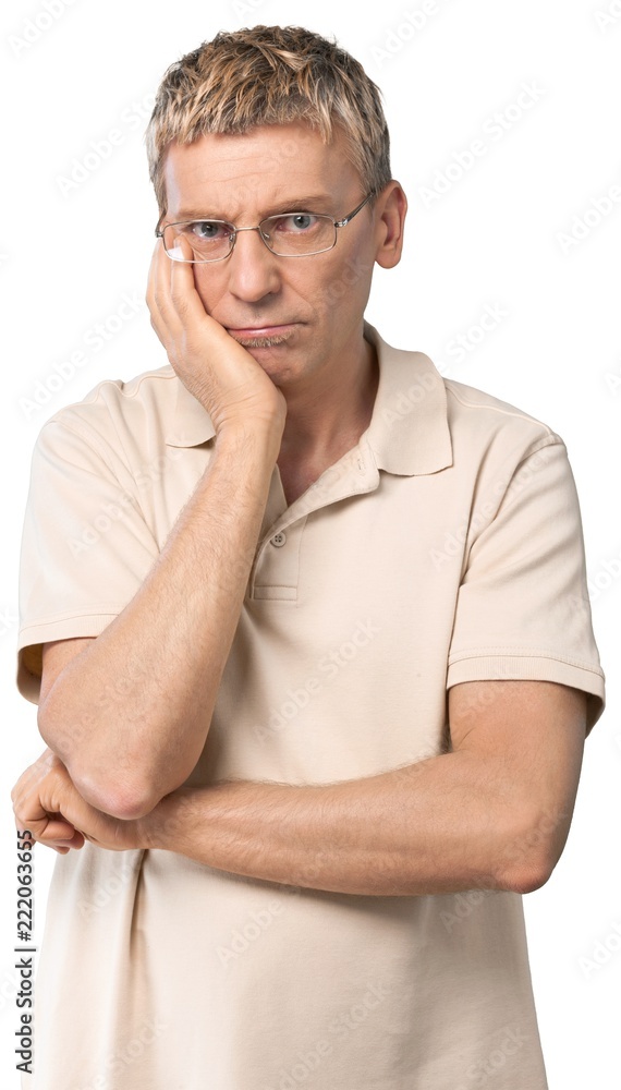 Man with his head on his hand Man with his head on his hand