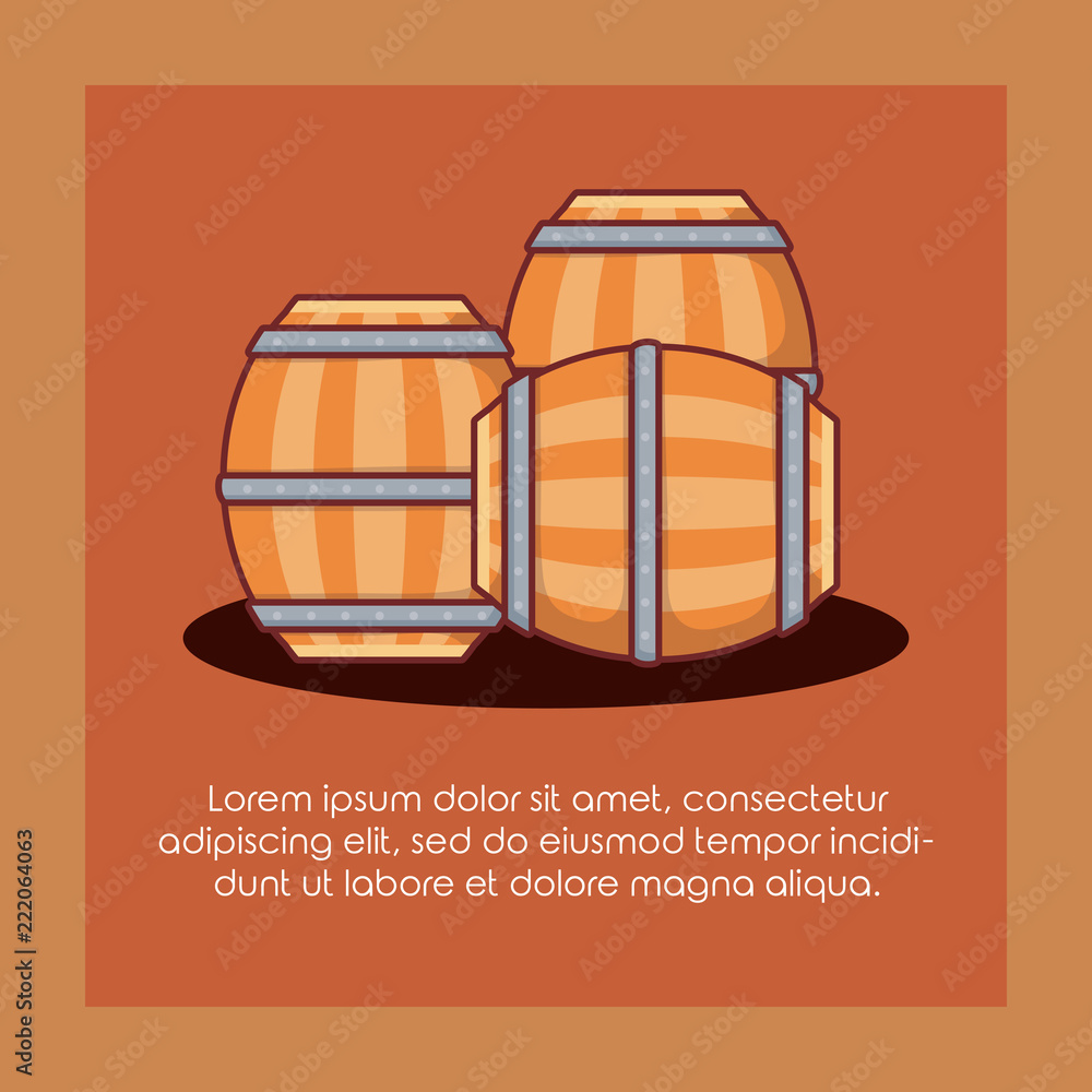 beer barrels wooden icon beer barrels wooden icon